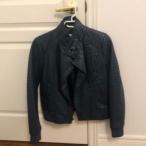 GUESS Dark Green Leather Jacket